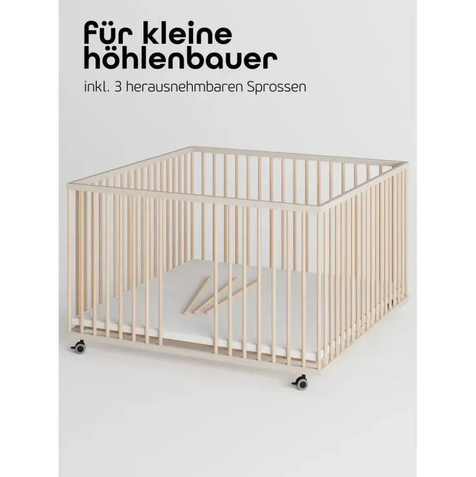 Sämann Laufgitter XXL Sprossen sahara dust/natur, Premium Kollektion | Gr.: 120x120 cm,