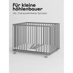 Sämann – make a difference. Laufgitter grau Holz, Echtholz,Buche, 100x74x75 cm,