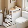 SoBuy Badezimmerschrank mit Rollen, und 3 Schubladen 65x23x82cm Badezimmer,