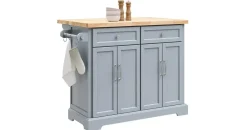 SoBuy Kücheninsel mit Klappplatte & Rollen, 115x92x(46-71)cm, für die Küche