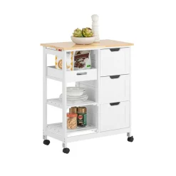 SoBuy Küchenwagen mit Rollen, Weiß 68x85x38cm, bis 50kg