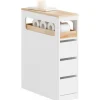 SoBuy Nischenregal, Weiß, Holzwerkstoff, Holz, 23x82x65 cm, Badezimmer, Badezimmerschränke, Midischränke