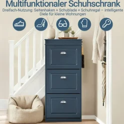 SoBuy Schuhkipper 53 x 118 x 24 cm blau / blau
