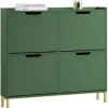 SoBuy Schuhkipper 100 x 90 x 19 cm dunkelgrün / grün