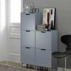 SoBuy Schuhkipper 50 x 90 x 19 cm grau / grau