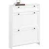 SoBuy Schuhkipper 80 x 107 x 19 cm mit Schublade / weiß