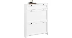 SoBuy Schuhkipper 80 x 107 x 19 cm mit Schublade / weiß
