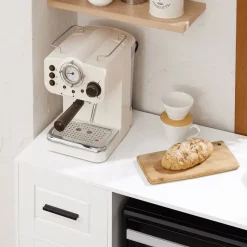 SoBuy Sideboard auf Rollen Küchenwagen Mikrowellenschrank Rollwagen FSB78-W