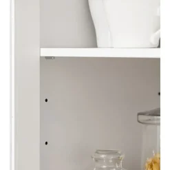 SoBuy Sideboard auf Rollen Küchenwagen Mikrowellenschrank Rollwagen FSB78-W