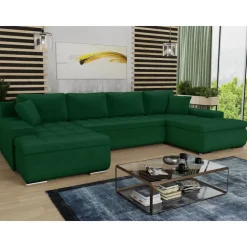 Sofnet Wohnlandschaft 7-Sitzer Textil U-Form Grün