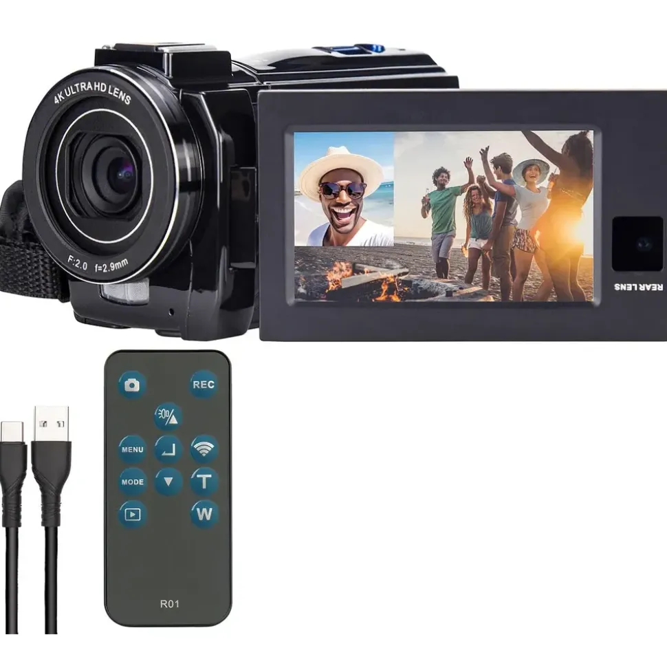 Somikon Dual-Lens-4K-UHD-Camcorder schwarz