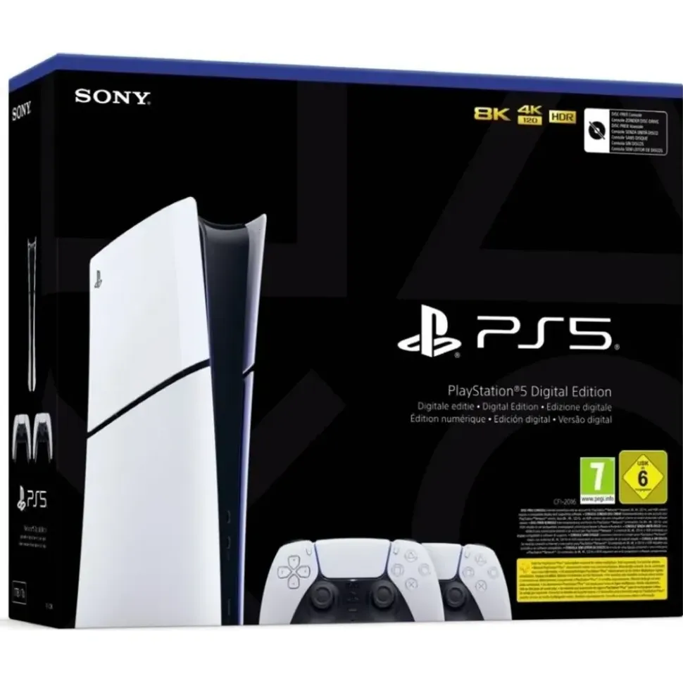 Sony PlayStation 5 Slim Digital Edition + 2. DualSense Wireless-Controller