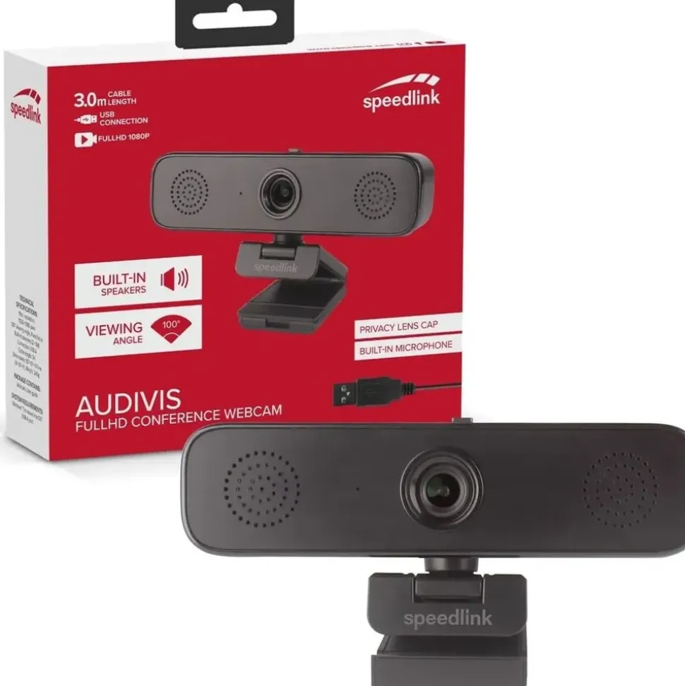 Speedlink Audivis Full HD Webcam Schwarz