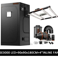 SPIDER FARMER Growbox Komplettset 300W LED 90 x 90 x 180 cm