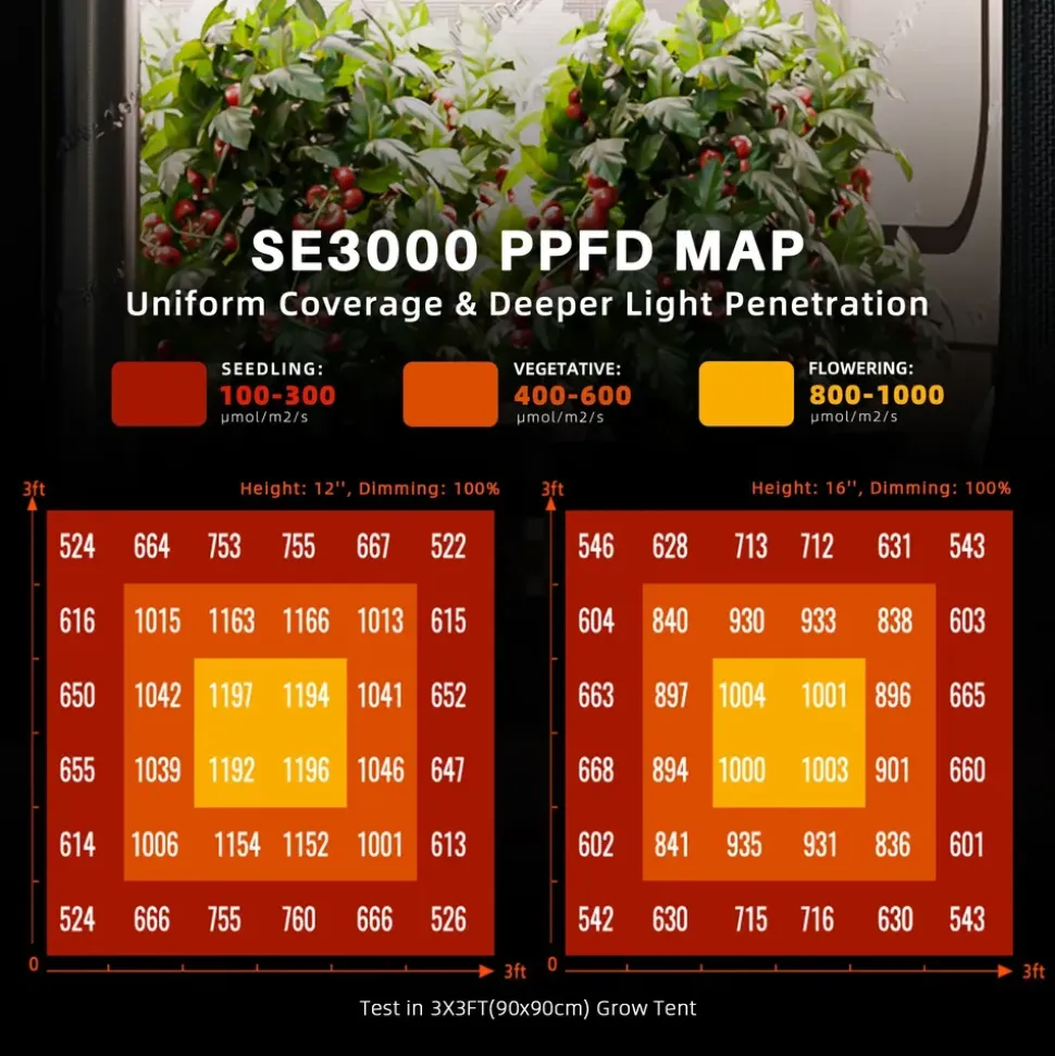 SPIDER FARMER Growbox Komplettset 300W LED 90 x 90 x 180 cm