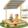 SPIELWERK Sandkasten Samu mit Dach braun