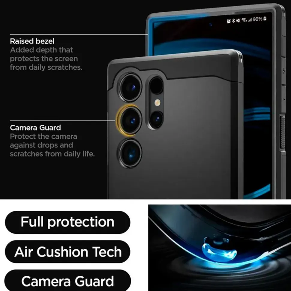 SPIGEN Samsung Galaxy S24 Ultra Tough Armor Hülle schwarz