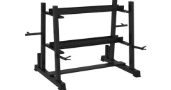 sportnow Hantelständer Stahl schwarz 3 Ablagen bis 200 kg belastbar