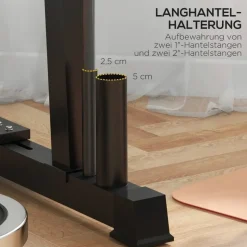 sportnow Hantelständer Stahl schwarz 3 Ablagen bis 200 kg belastbar