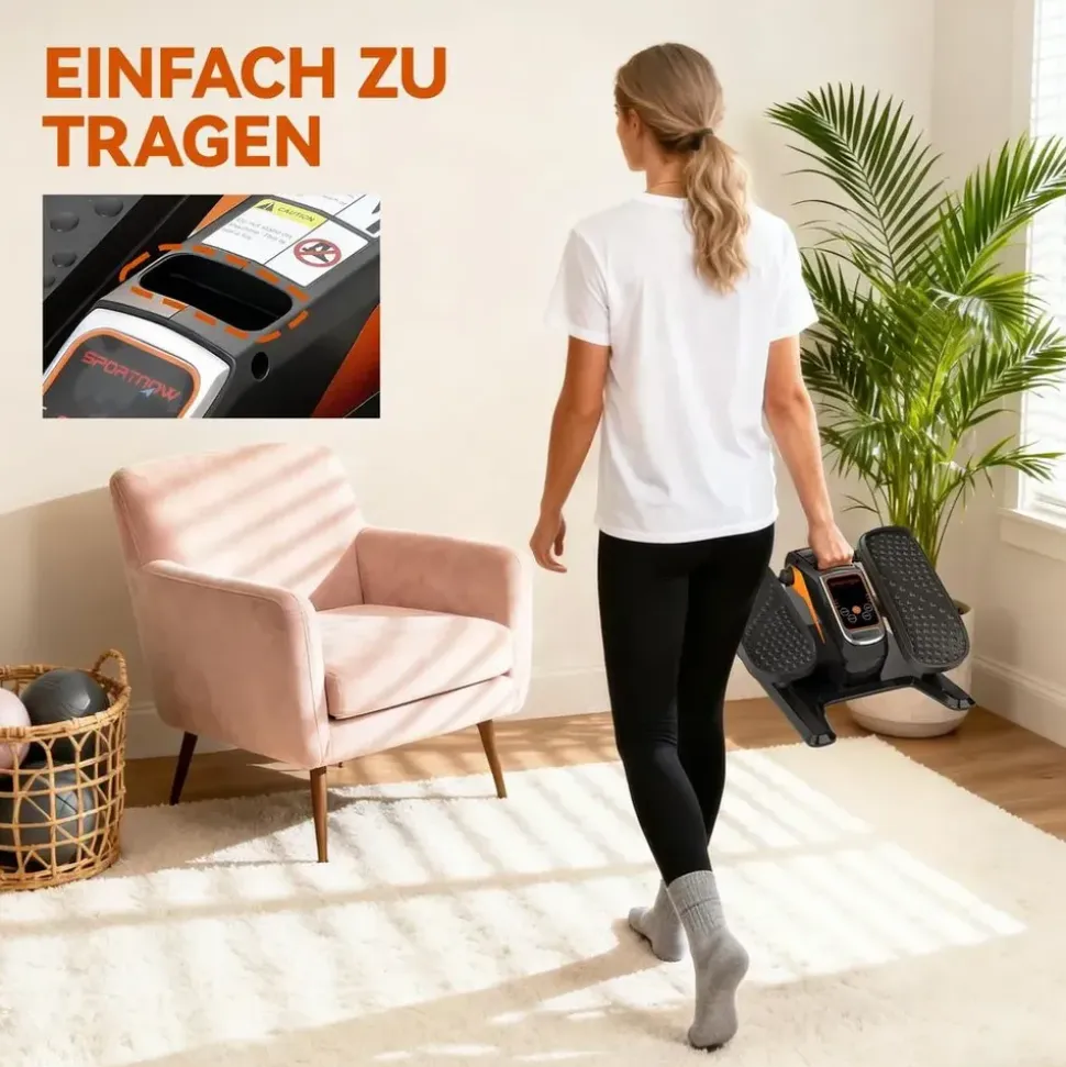 sportnow Mini Ellipsentrainer Schwarz