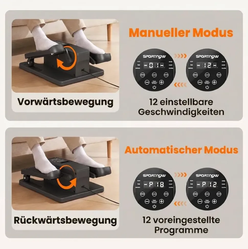 sportnow Mini Ellipsentrainer Schwarz