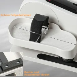 sportnow Mini Ellipsentrainer Untertisch Elektrischer Crosstrainer Weiß