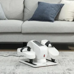 sportnow Mini Ellipsentrainer Untertisch Elektrischer Crosstrainer Weiß