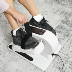 sportnow Mini Ellipsentrainer Untertisch Elektrischer Crosstrainer Weiß