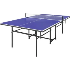 sportnow Tischtennisplatte Klappbar Indoor mit Rollen Blau