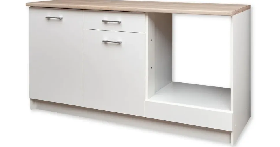 Stella Trading Küchenleerblock 160 cm weiß/sonoma eiche