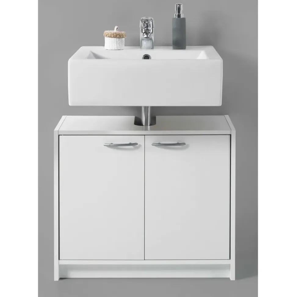 Stella Trading Waschbeckenunterschrank 63 x 55 x 29 cm Weiß matt