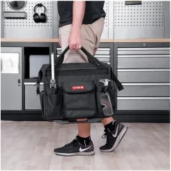 Stier Werkzeugtrolley Premium+ leer schwarz 19 Fächer