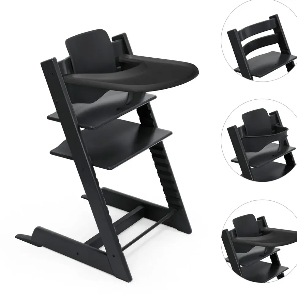 Stokke Tripp Trapp Bundle black inkl. Baby Set2 + Tray