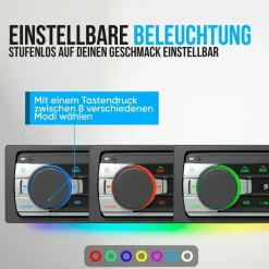 strex Autoradio Bluetooth für alle Fahrzeuge - USB, AUX und Freisprecheinrichtung - Fernbedienung, - EIN-DIN-Autoradio mit integriertem Mikrofon