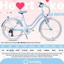 SUN BABY Heart Bike 24 Zoll silver moon blau