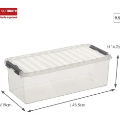 SUNWARE Q-Line Aufbewahrungsbox 48,5 x 19 x 14,7 cm 15-tlg. transparent