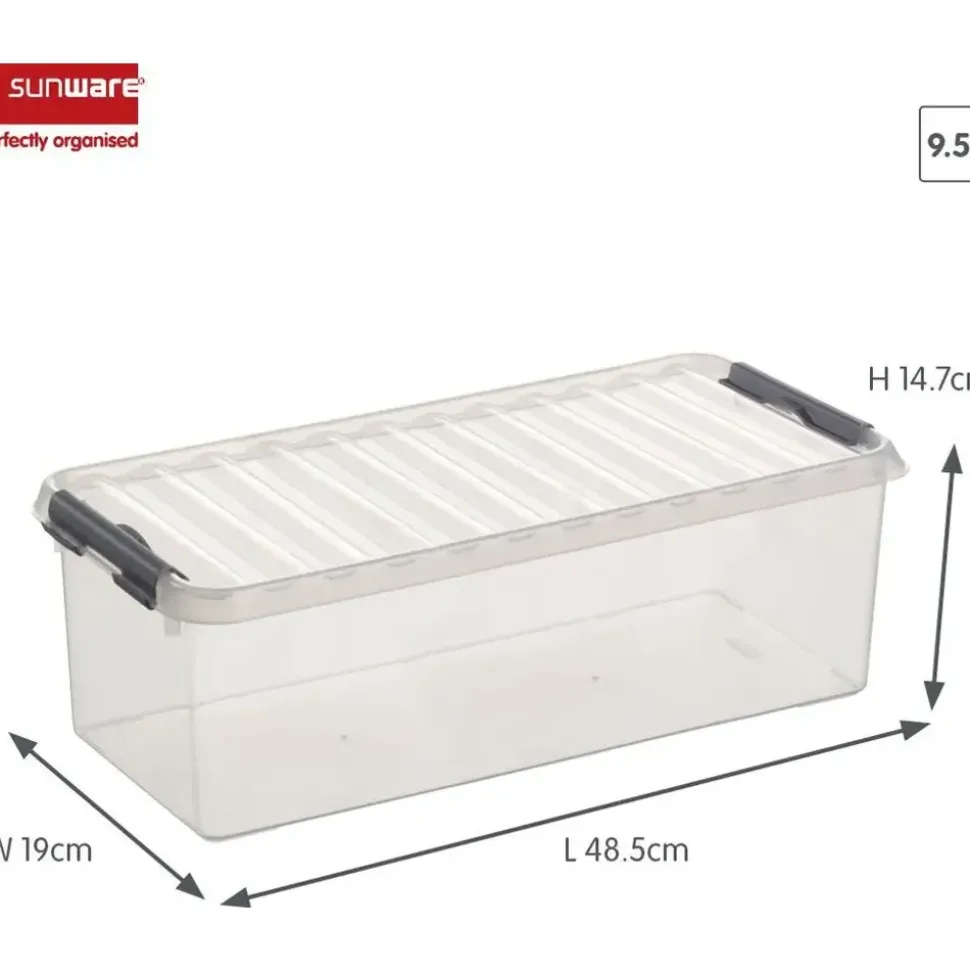 SUNWARE Q-Line Aufbewahrungsbox 48,5 x 19 x 14,7 cm 15-tlg. transparent
