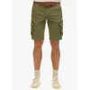 Superdry Cargobermudas "CORE CARGO SHORT", Herren, Gr. 28, N-Gr, grün (chive grün), Web, Obermaterial: 97% Baumwolle, 3% Elasthan, unifarben, straight fit knielang, Hosen, Straight Fit, mit Reißverschluss und 1-Knopf-Verschluss, knielang