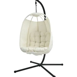 Svita Nelly Hängesessel mit Gestell klappbar Beige