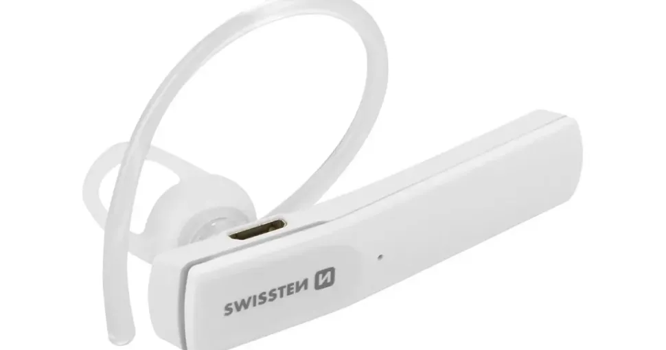 Swissten Ultraleichtes UL-9 Bluetooth-Freisprech-Headset mit MultiPoint - Weiß