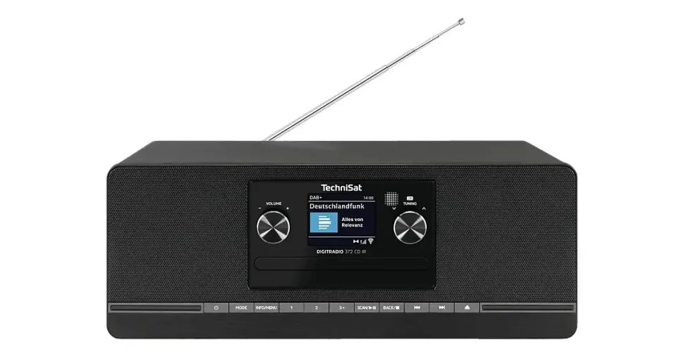 TechniSat DIGITRADIO 372 CD IR DAB+/UKW/Internet-Stereoradio, Hybrid, DAB+, Internet Radio, AM, FM, DAB, Bluetooth, Schwarz