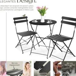 Tectake Bistrotisch-Set Frieda für 2 Personen