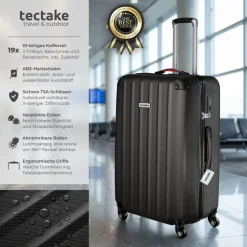 Tectake Cleo Koffer-Set 19-tlg. schwarz