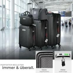 Tectake Cleo Koffer-Set 19-tlg. schwarz