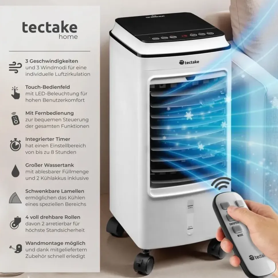 Tectake Klimagerät 403915 weiß mobil