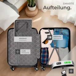 Tectake Koffer-Set 4-tlg. schwarz