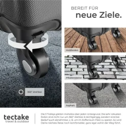 Tectake Koffer-Set 4-tlg. schwarz
