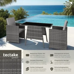 Tectake  Lausanne Set 3-tlg. grau