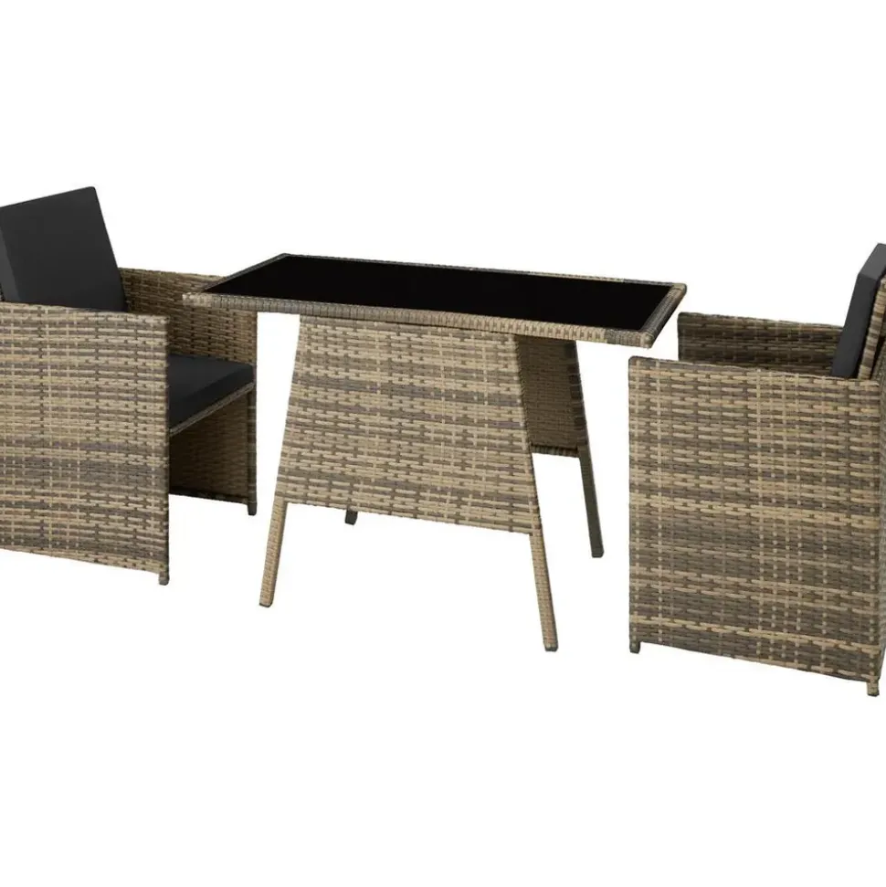 Tectake Lausanne Set 3-tlg. natur