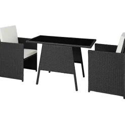 Tectake Lausanne Set 3-tlg. schwarz
